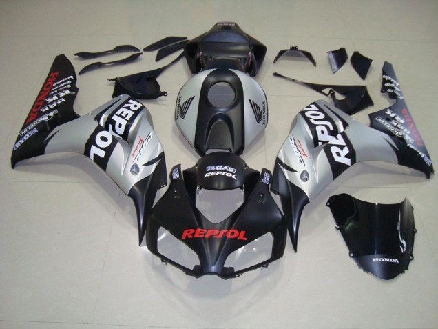 Matte Black Silver Repsol 06-07 Honda CBR1000RR Motorcycle Fairing Matte Black Silver Repsol 06-07 Honda CBR1000RR Motorcycle Fairing