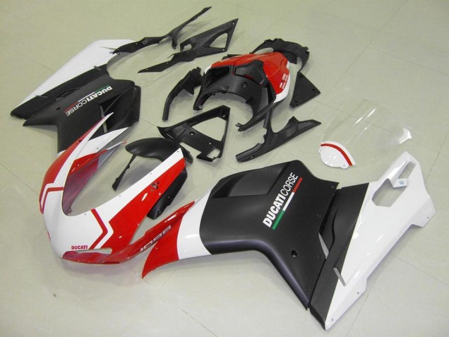 Matte Black White Red 07-14 Ducati 848 1098 1198 Motorcycle Fairings Matte Black White Red 07-14 Ducati 848 1098 1198 Motorcycle Fairings