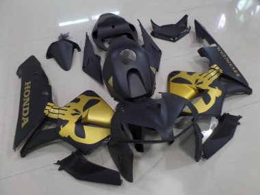 Matte Black with Gold Skull 05-06 Honda CBR600RR Motorcycle Fairings
