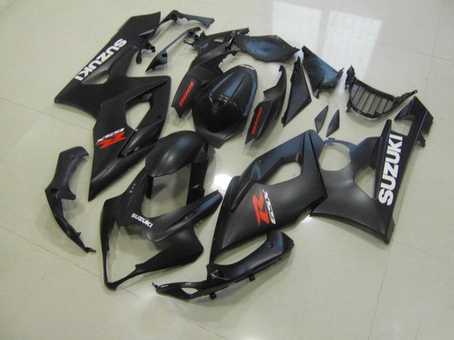 Matte Black with White Decals 05-06 Suzuki GSXR 1000 Motorcycle Fairings Matte Black with White Decals 05-06 Suzuki GSXR 1000 Motorcycle Fairings