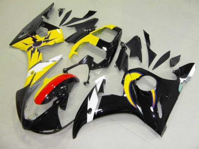 Moon Black Yellow 03-05 Yamaha YZF R6 Motorcycle Fairings
