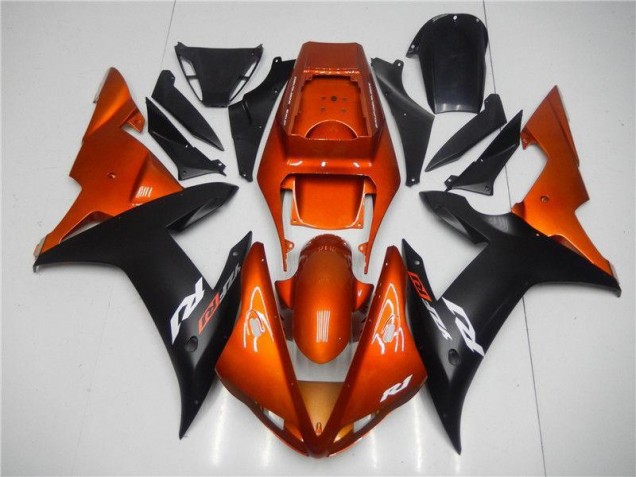 Orange Black 02-03 Yamaha YZF R1 Motorcycle Fairings Orange Black 02-03 Yamaha YZF R1 Motorcycle Fairings