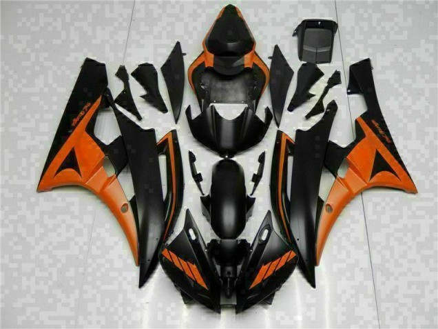 Orange Black 06-07 Yamaha YZF R6 Motorcycle Fairings Orange Black 06-07 Yamaha YZF R6 Motorcycle Fairings