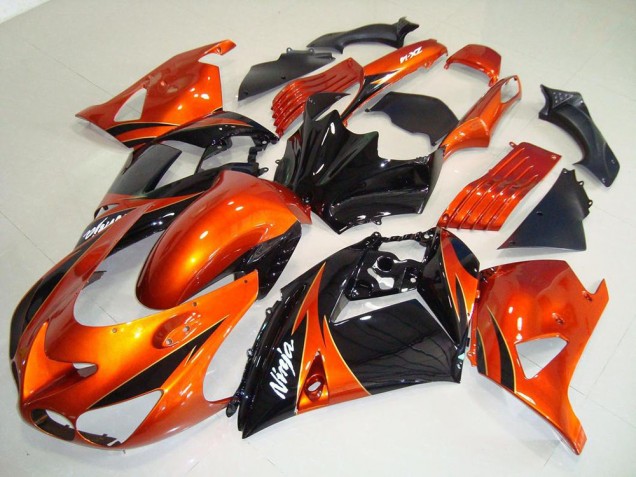 Orange Black 06-11 Kawasaki ZX14R ZZR1400 Motorcycle Fairings Orange Black 06-11 Kawasaki ZX14R ZZR1400 Motorcycle Fairings