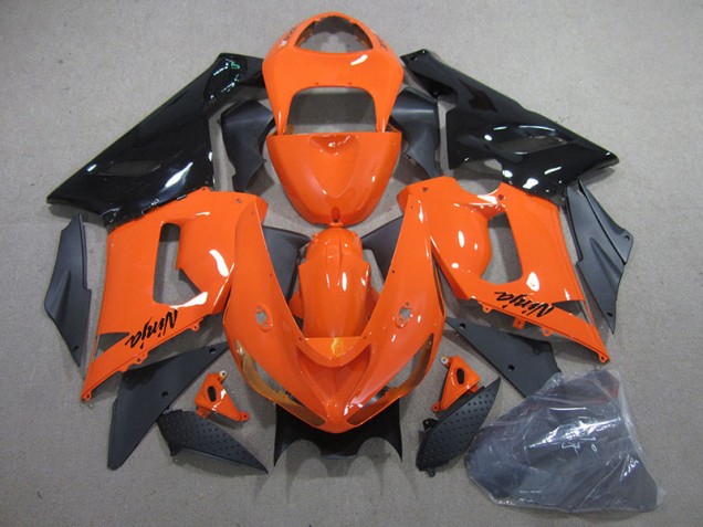 Orange Black Ninja 05-06 Kawasaki ZX6R Motorcycle Bodywork