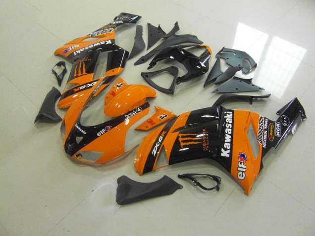 Orange Monster 07-08 Kawasaki ZX6R Motorcycle Fairings Orange Monster 07-08 Kawasaki ZX6R Motorcycle Fairings