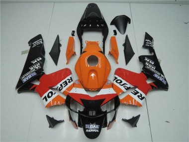 Orange Red Black Repsol 03-04 Honda CBR600RR Motorcycle Fairings
