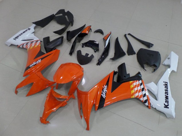 Orange and White 08-10 Kawasaki ZX10R Motorcycle Fairings Orange and White 08-10 Kawasaki ZX10R Motorcycle Fairings
