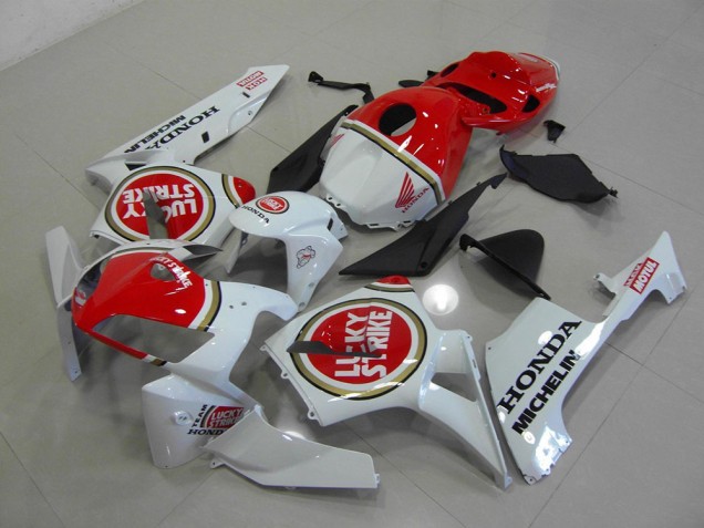 Pearl White Lucky Strike 05-06 Honda CBR600RR Motorcycle Fairings Pearl White Lucky Strike 05-06 Honda CBR600RR Motorcycle Fairings