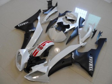 Pearl White and Black 58 Sic 08-16 Yamaha YZF R6 Motorcycle Fairings