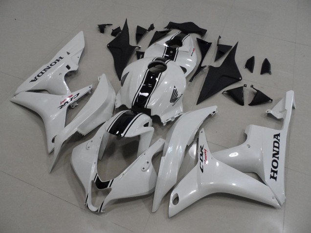 Pearl White with Black Stripe 07-08 Honda CBR600RR Motorcycle Fairings Pearl White with Black Stripe 07-08 Honda CBR600RR Motorcycle Fairings