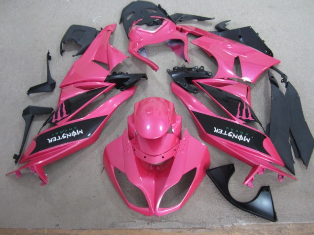 Pink Black Monster 09-12 Kawasaki ZX6R Motorcycle Fairings Pink Black Monster 09-12 Kawasaki ZX6R Motorcycle Fairings