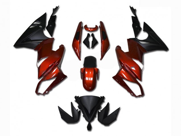 Red 09-11 Kawasaki EX650 Motorcycle Fairings
