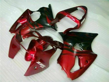 Red Black 00-02 Kawasaki ZX6R Motorcycle Fairings