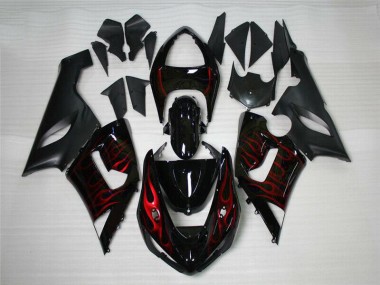 Red Black 05-06 Kawasaki ZX6R Motorcycle Fairings