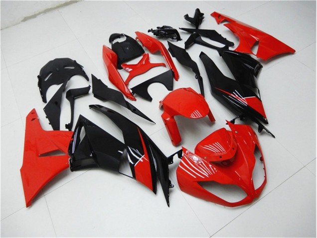 Red Black 09-12 Kawasaki ZX6R Motorcycle Fairings Red Black 09-12 Kawasaki ZX6R Motorcycle Fairings