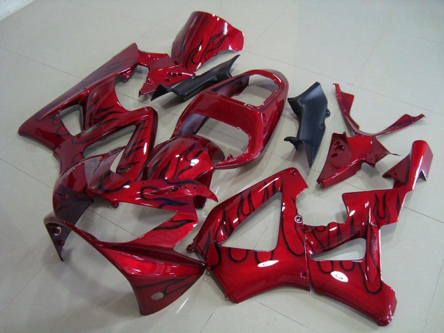 Red Black Flame 00-01 Honda CBR900RR 929 Motorcycle Fairings Red Black Flame 00-01 Honda CBR900RR 929 Motorcycle Fairings