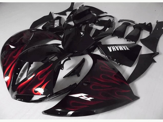 Red Black Flame 09-11 Yamaha YZF R1 Motorcycle Fairings