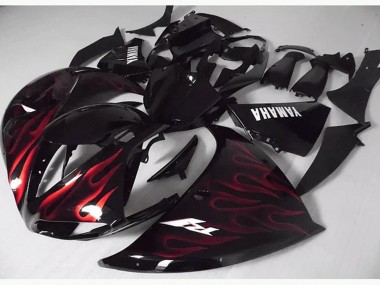 Red Black Flame 12-14 Yamaha YZF R1 Motorcycle Fairings