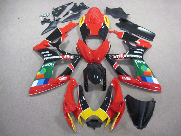 Red Black Green 06-07 Suzuki GSXR 750 Motorcycle Fairings