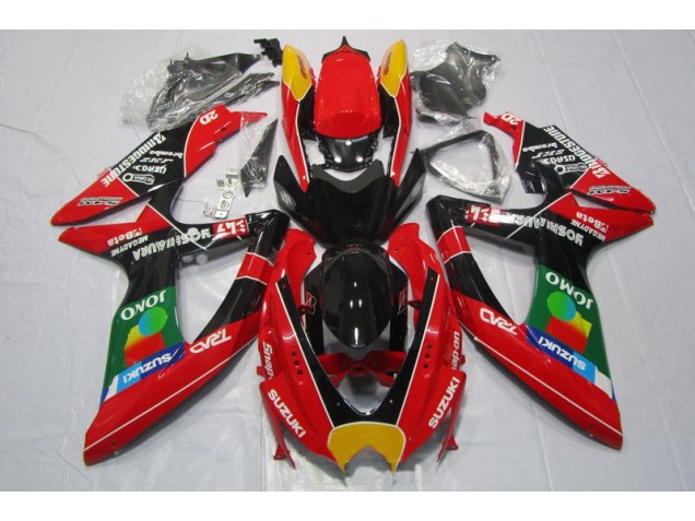 Red Black Jomo 08-10 Suzuki GSXR 600 Motorcycle Fairings Red Black Jomo 08-10 Suzuki GSXR 600 Motorcycle Fairings