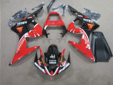 Red Black Santander 03-05 Yamaha YZF R6 Motorcycle Fairings