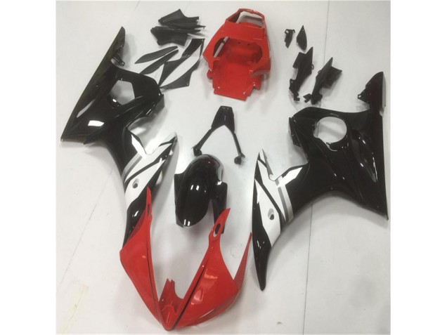 Red Black White 03-05 Yamaha YZF R6 Motorcycle Fairings Red Black White 03-05 Yamaha YZF R6 Motorcycle Fairings