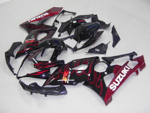 Red Flame 05-06 Suzuki GSXR 1000 Motorcycle Fairings