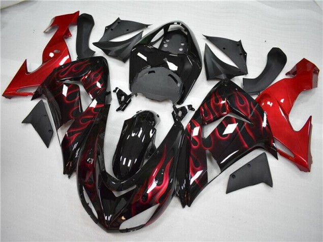 Red Flame 06-07 Kawasaki ZX10R Motorcycle Fairings Red Flame 06-07 Kawasaki ZX10R Motorcycle Fairings