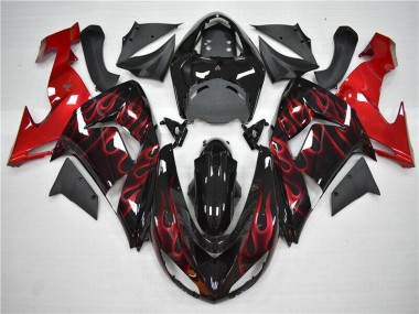 Red Flame 06-07 Kawasaki ZX10R Motorcycle Fairings