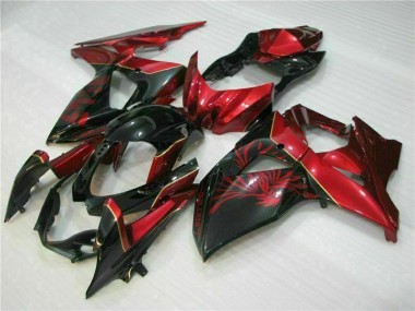 Red Flame Black 09-16 Suzuki GSXR 1000 Motorcycle Fairings