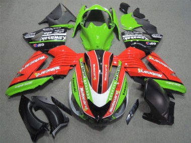 Red Green Motocard 06-11 Kawasaki ZX14R ZZR1400 Motorcycle Fairings