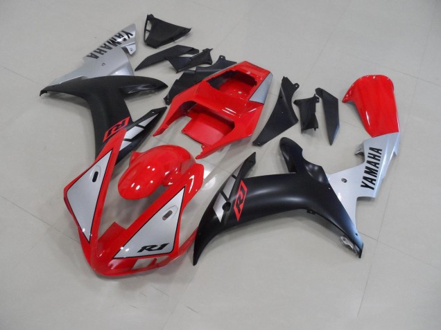 Red Matte Silver 02-03 Yamaha YZF R1 Motorcycle Fairings Red Matte Silver 02-03 Yamaha YZF R1 Motorcycle Fairings