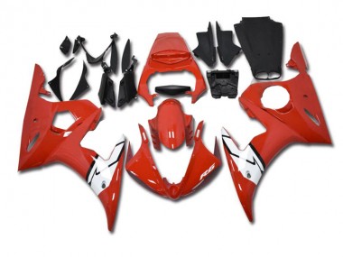 Red White 03-05 Yamaha YZF R6 Motorcycle Fairing
