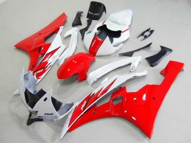 Red White 06-07 Yamaha YZF R6 Motorcycle Fairing Kits & Plastic Red White 06-07 Yamaha YZF R6 Motorcycle Fairing Kits & Plastic