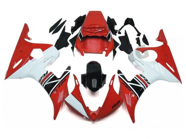 Red White Black 03-05 Yamaha YZF R6 Motorcycle Fairings Red White Black 03-05 Yamaha YZF R6 Motorcycle Fairings