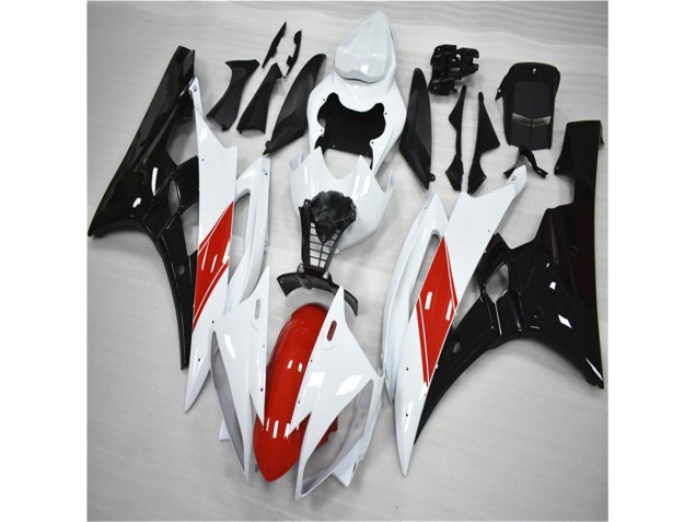 Red White Black 06-07 Yamaha YZF R6 Motorcycle Fairings Red White Black 06-07 Yamaha YZF R6 Motorcycle Fairings