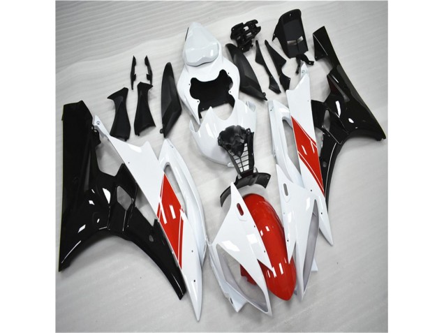 Red White Black 06-07 Yamaha YZF R6 Motorcycle Fairings Red White Black 06-07 Yamaha YZF R6 Motorcycle Fairings
