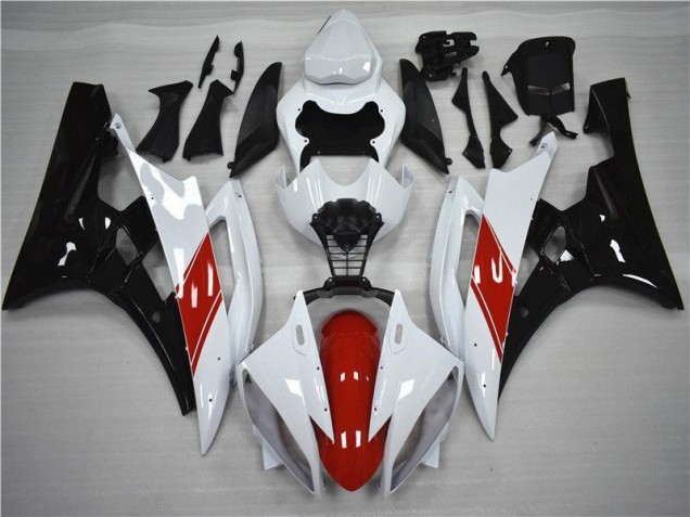 Red White Black 06-07 Yamaha YZF R6 Motorcycle Fairings Red White Black 06-07 Yamaha YZF R6 Motorcycle Fairings