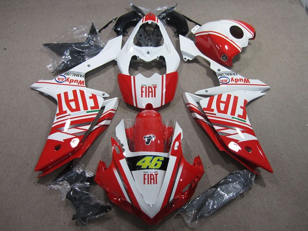 Red White Fiat 46 07-08 Yamaha YZF R1 Motorcycle Fairings Red White Fiat 46 07-08 Yamaha YZF R1 Motorcycle Fairings