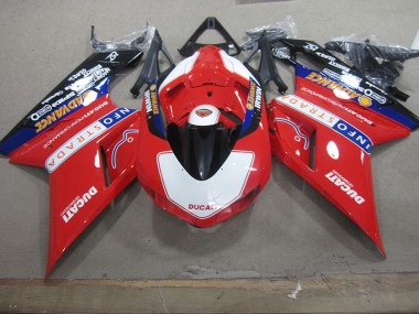 Red White Info Strada 07-14 Ducati 1098 Motorcycle Fairings