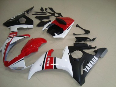Red White Matte Black 03-05 Yamaha YZF R6 Motorcycle Fairings
