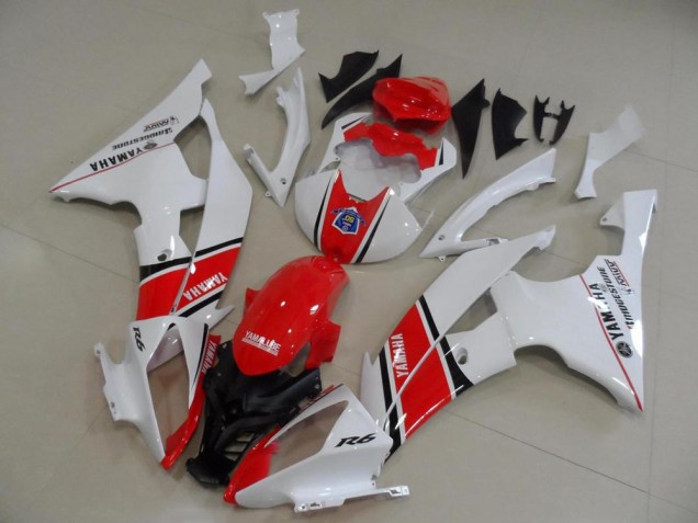 Red White OEM Style 08-16 Yamaha YZF R6 Motorcycle Fairings
