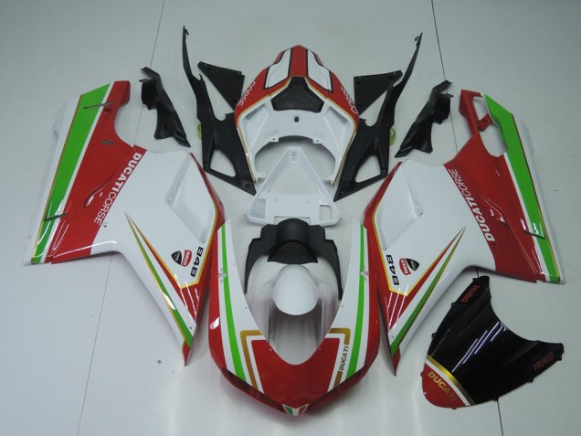 Red White and Green 07-14 Ducati 848 1098 1198 Motorcycle Fairings Red White and Green 07-14 Ducati 848 1098 1198 Motorcycle Fairings