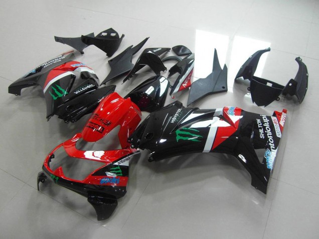 Red and Black Monster 08-12 Kawasaki ZX250R Motorcycle Fairings Red and Black Monster 08-12 Kawasaki ZX250R Motorcycle Fairings
