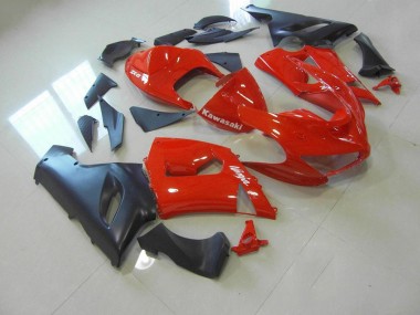 Red and Matte Black 05-06 Kawasaki ZX6R Motorcycle Fairings