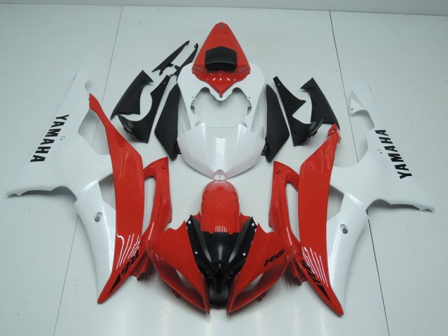 Red and Pearl White 08-16 Yamaha YZF R6 Motorcycle Fairings