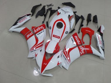 Red and White Supreme 12-16 Honda CBR1000RR Motorcycle Fairings
