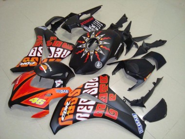 Rossi Matte Black 08-11 Honda CBR1000RR Motorcycle Fairings