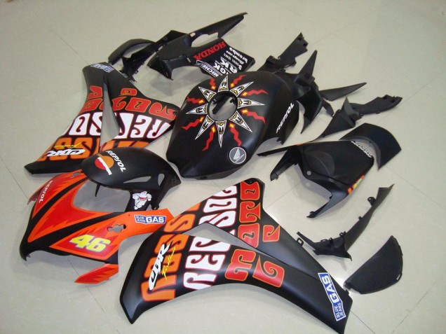 Rossi Matte Black 08-11 Honda CBR1000RR Motorcycle Fairings Rossi Matte Black 08-11 Honda CBR1000RR Motorcycle Fairings